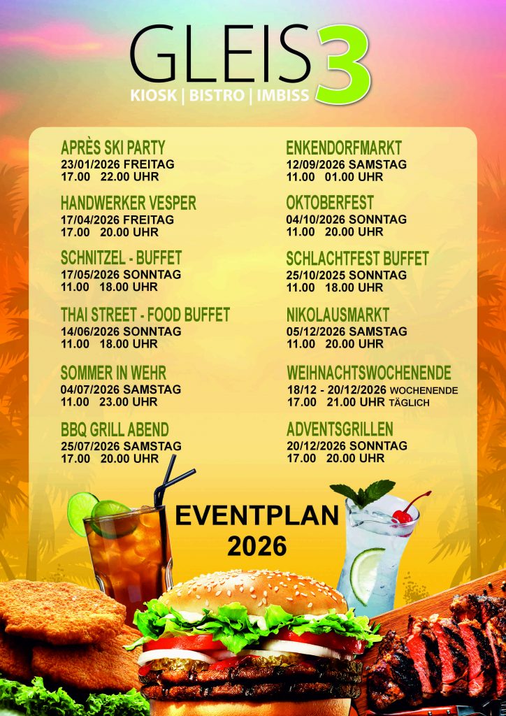 Hier unser Eventplan für 2026